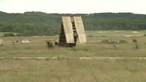 This Armored Vehicle Can Deploy a 60ft(18m) Bridge in 3 min - M60A1 AVLB in  Stock Footage 162546404