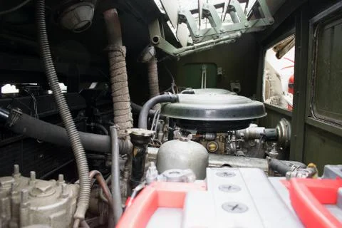 Armored vehicle engine Stock Photos