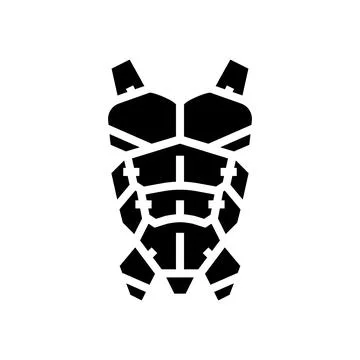 Armored vest tech mesh glyph icon vector illustration Stock Illustration