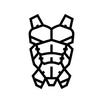 Armored vest tech mesh line icon vector illustration Illustrazione stock