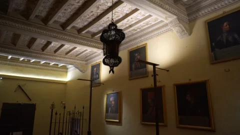 Armory room of Dozza Castle in Italy Stock Footage 255619335