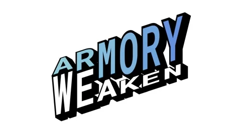 ARMORY vs WEAKEN, 3D Text Animation in Isometric View with Opposite Word Motion Stock Footage 314263257