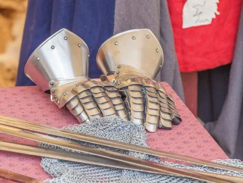Armoured gauntlets Stock Photos