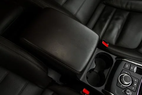 Armrest in the car for driver. Car armrest Stock Photos