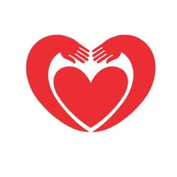 Arms around the heart Stock Illustration