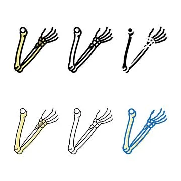Arms bone color icon pack vector Stock Illustration