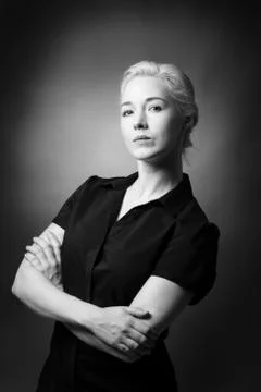 Arms folded model Stock Photos