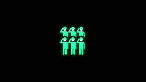 Army animated digital vector sign neon green saluting troops Vídeo Stock 341276452