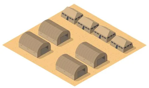 Army armed troop isometric armed military 3D illustration Stock Illustration