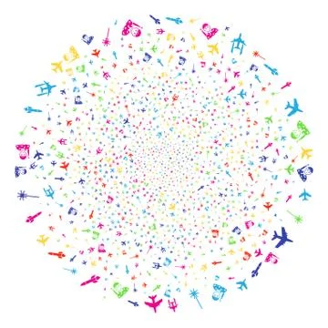 Army Attack Exploding Round Cluster Stock Illustration