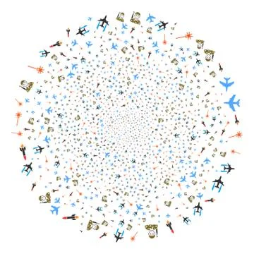 Army Attack Fireworks Sphere Stock Illustration