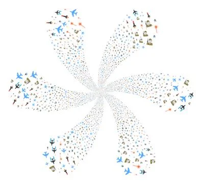 Army Attack Spiral Flower Cluster Stock Illustration