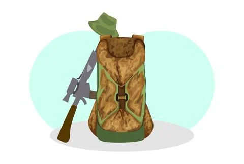 Army Backpack Concept Illustration Illustrazione stock