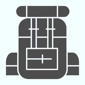 Army backpack solid icon. Military rucksack vector illustration isolated on Illustrazione stock