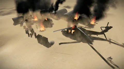 Army base under attack Stock Footage 24466423