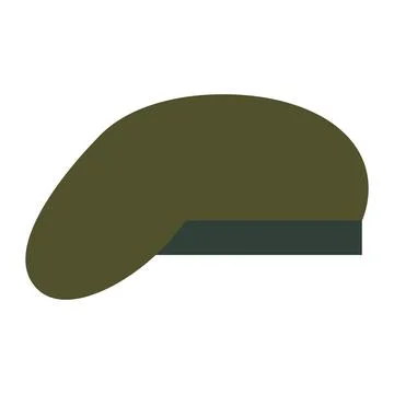 Army beret flat clipart vector illustration Stock Illustration