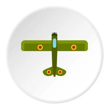 Army biplane icon circle Stock Illustration