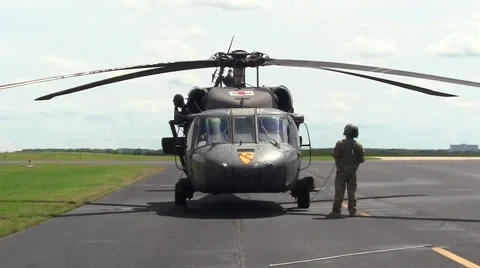 ARMY Blackhawk Helicopter Starting Engine 動画素材 64304213