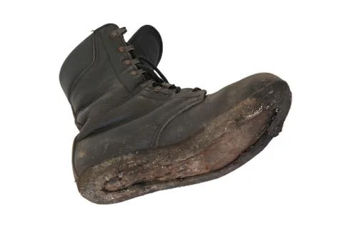 Army boot isolated on white Stock Photos