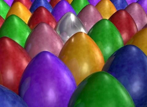 Army of brightly colored eggs Stock Illustration