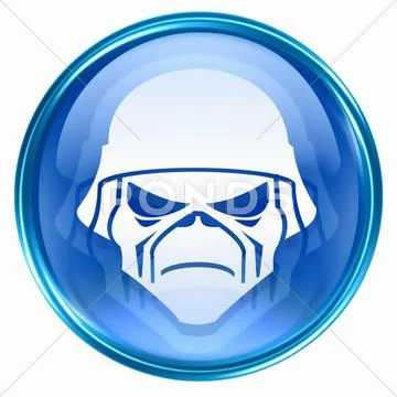 Army button blue, isolated on white background Stock Illustration