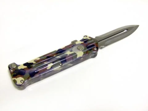 Army Camo Switchblade Knife Stock Photos