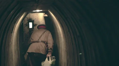 Army captain in the underground pillbox Stock-Footage 27298087