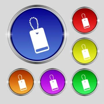 Army chains icon sign. Round symbol on bright colourful buttons. Vector Stock Illustration