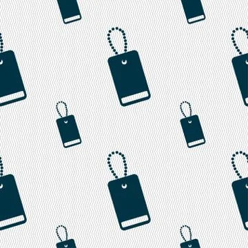 Army chains icon sign. Seamless pattern with geometric texture. Vector Stock Illustration