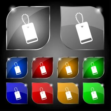 Army chains icon sign. Set of ten colorful buttons with glare. Vector Stock Illustration
