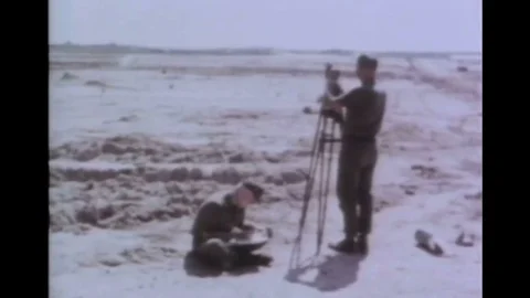 Army combat engineers map Vietnam during... | Stock Video | Pond5