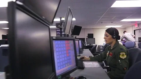 Army command center for armed aircraft. Stock Footage 74796994