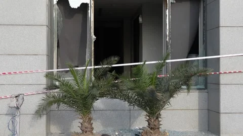 Army Cooperate Tower Damage after mod attack Lahore Stock Footage 240933068