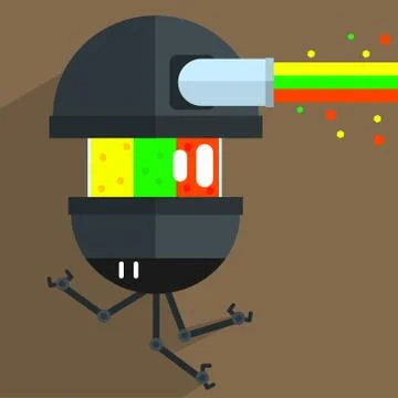 Army Drone Robot Character Stock Illustration