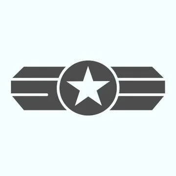Army epaulet solid icon. Military rank with one star vector illustration Stock Illustration