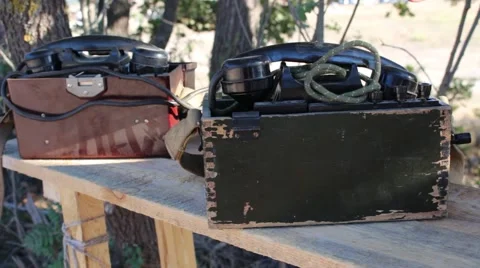Army field phone Vídeo Stock 67825403