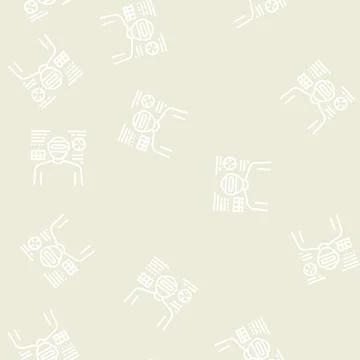 Army of future line seamless pattern Stock Illustration