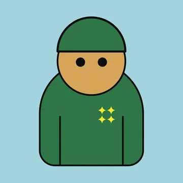 Army general flat design - vector illustration Stock Illustration