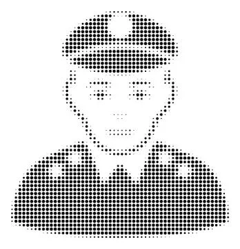 Army General Halftone Icon Illustrazione stock