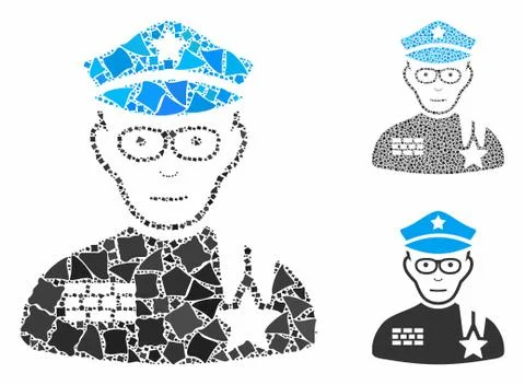 Army general Mosaic Icon of Bumpy Elements Stock Illustration