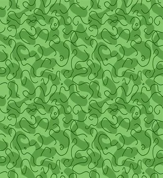 Army green camouflage seamless pattern art.Vector line illustration design Stock Illustration