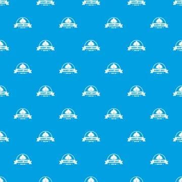 Army hat pattern vector seamless blue Stock Illustration