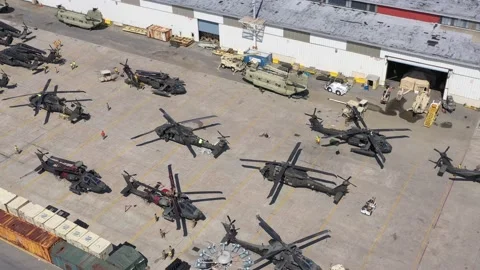 Army Helos at Port Vídeo Stock 138131232