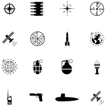 Army icon set Stock Illustration
