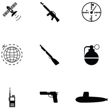 Army icon set Illustrazione stock