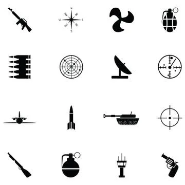 Army icon set Illustrazione stock