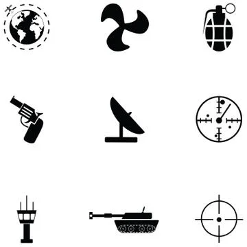 Army icon set 스톡 일러스트