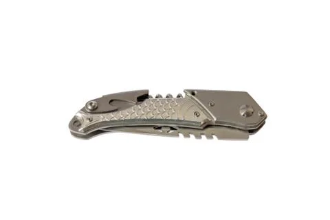 Army knife multitool fish looking isolated white background Stock Photos