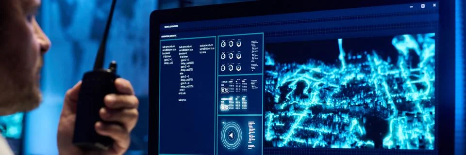 Army location on computer screen Stock Photos