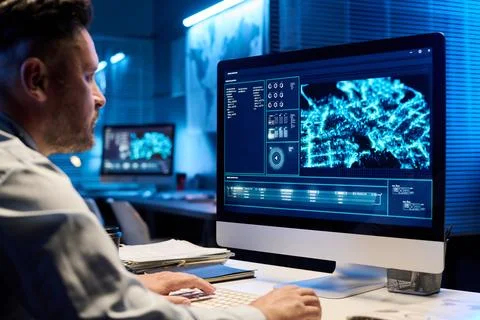 Army location on screen of computer Stock Photos
